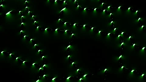 Futuristic technological pattern with neon dots moving along snake like bended Stock Footage 196008637
