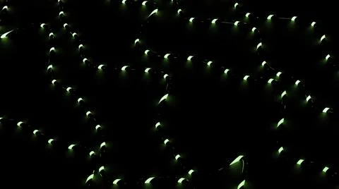 Futuristic technological pattern with neon dots moving along snake like bended Stock Illustration