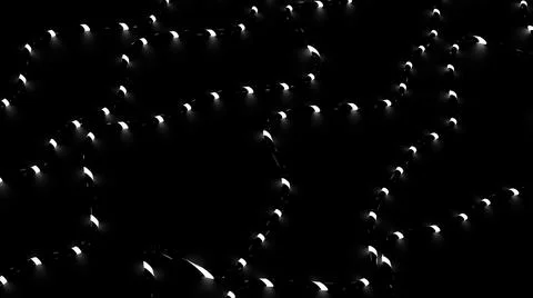 Futuristic technological pattern with neon dots moving along snake like bended Stock Illustration