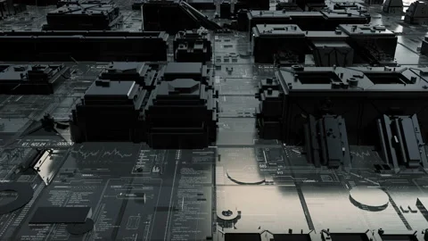 Futuristic technological seamless SciFi HUD animation. Stock Footage 105726154
