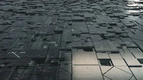 Futuristic technological seamless SciFi HUD animation. Stock Footage 105837436