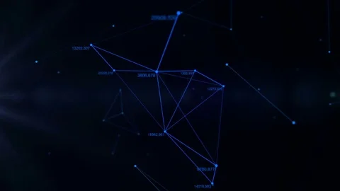 Futuristic technology abstract background. Beautiful plexus with numbers. Loop Stock Footage 76733376