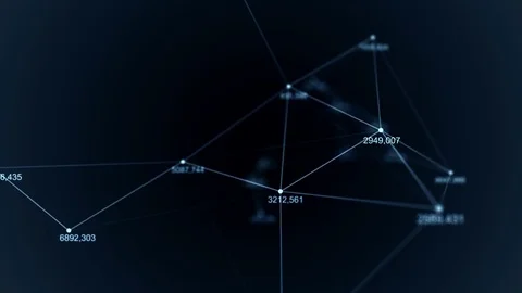 Futuristic technology abstract background. Beautiful plexus with numbers. Loop Stock Footage 77055762