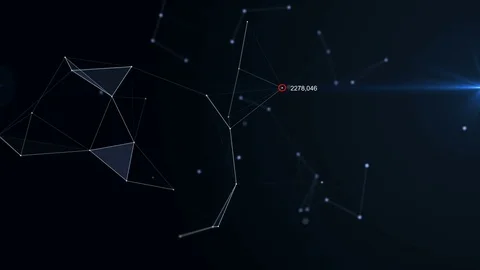 Futuristic technology abstract background. Beautiful plexus with numbers. Loop Stock Footage 77333235