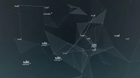 Futuristic technology abstract background. Beautiful plexus with numbers. Loop Stock Footage 78775735
