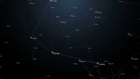 Futuristic technology abstract background. Beautiful plexus with numbers Stock Footage 82014296