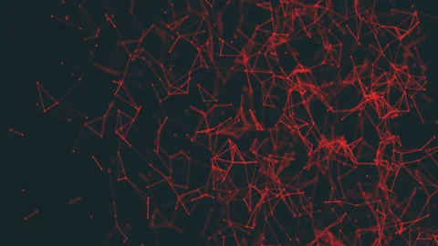 Futuristic Technology Abstract Background. Beautiful red Plexus . Stock Footage 132288861
