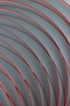 Futuristic technology abstract background, dynamic pattern - thin red curved  Stock Illustration