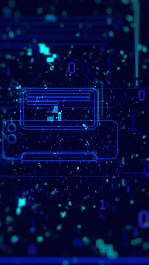 A Futuristic Technology Abstract Background featuring various Digital Elements Stock Footage 314959042