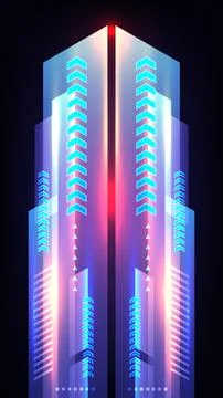 Futuristic technology abstract background with glowing blue and neon pink g.. Stock Illustration