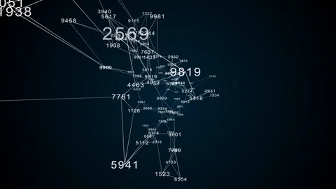 Futuristic technology abstract background. Looping plexus with numbers Stock Footage 128311773