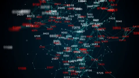 Futuristic technology abstract background. Looping plexus with red and white Stock Footage 128314190