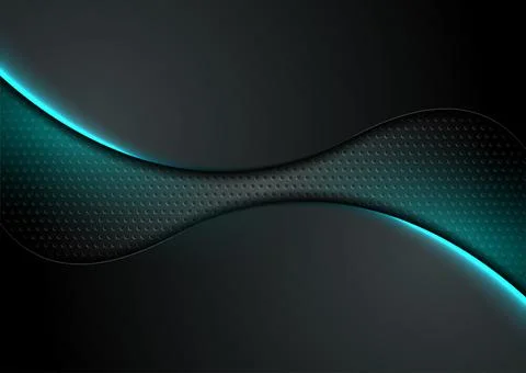 Futuristic technology abstract background with neon glowing wavy lines Stock Illustration