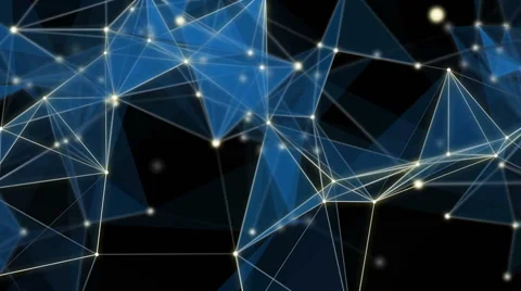 Futuristic technology abstract background. Plexus and particles stylish fantasy Stock Footage 65399684