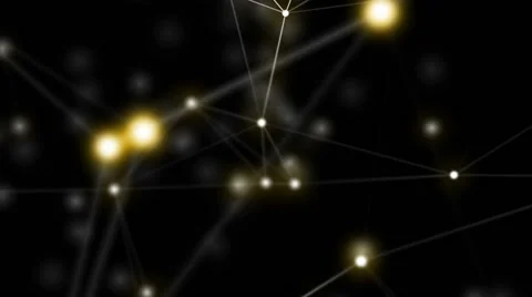 Futuristic technology abstract background. Plexus and particles stylish fantasy Stock Footage 65401395