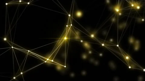 Futuristic technology abstract background. Plexus and particles stylish fantasy Stock Footage 65401888