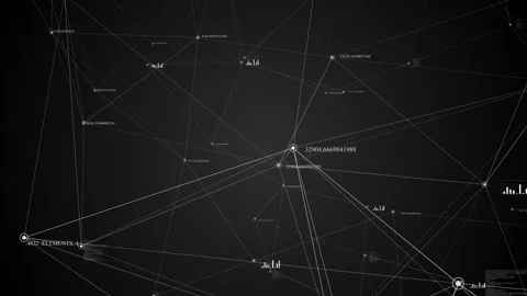 Futuristic technology abstract background. Plexus with numbers. HUD Element. Stock Footage 87107098