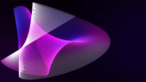 Futuristic Technology abstract glowing looped background. Waving grid Stock Footage 142146593