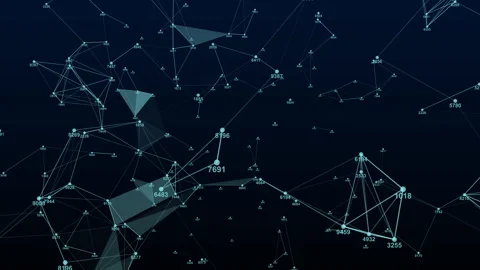 Futuristic Technology Abstract Plexus With Numbers Stock-Footage 339161036