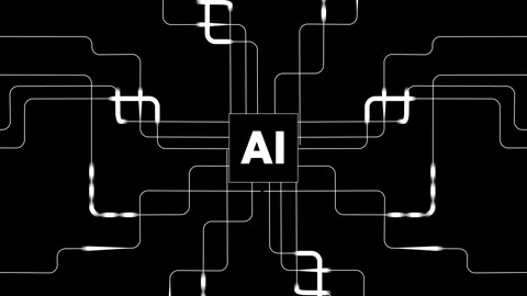 Futuristic Technology Animation of CPU Circuit Board on Black Background Stock Footage 320558620