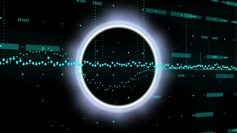 Futuristic technology animation with glowing circle and data points Stock Footage 304309442