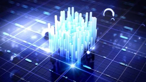 Futuristic technology background. 3d illustration, 3d rendering. Иллюстрация