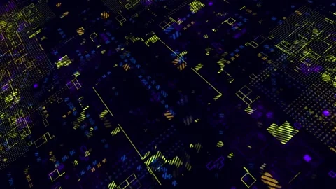 Futuristic technology background animation, Animated digital particles Stock Footage 296320414