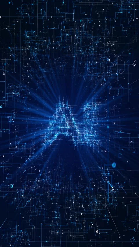 Futuristic technology background circle mesh blue neon light effect. Future worl Stock Footage 341902629