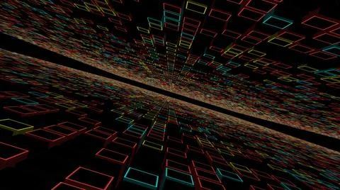 Futuristic technology background, computer generated abstract background, 3D ren Stock Illustration