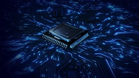 Futuristic Technology Background CPU Circuit Processor Power process Data Stock Footage 278046224