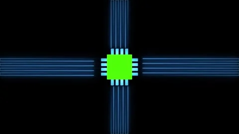 Futuristic Technology Background CPU Circuit Processor Power process Data T.. Stock Footage 303553579