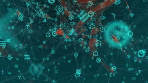 Futuristic Technology background with cryptocurrency, video loop Stock Footage 197465559
