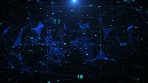 Futuristic Technology Background Design. Blue Plexus Digital 4K Motion Loop Stock Footage 201802753