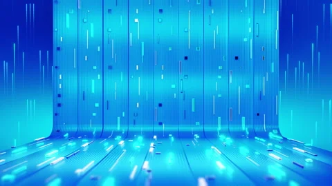 Futuristic Technology Background with Glowing Blue Data Streams Stock Footage 307225431