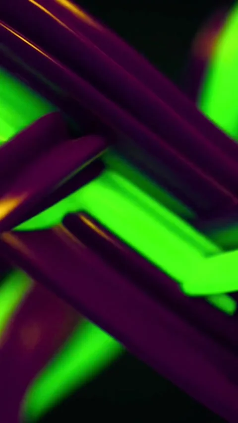 Futuristic technology background with glowing green and purple neon lights for Video stock 347485074