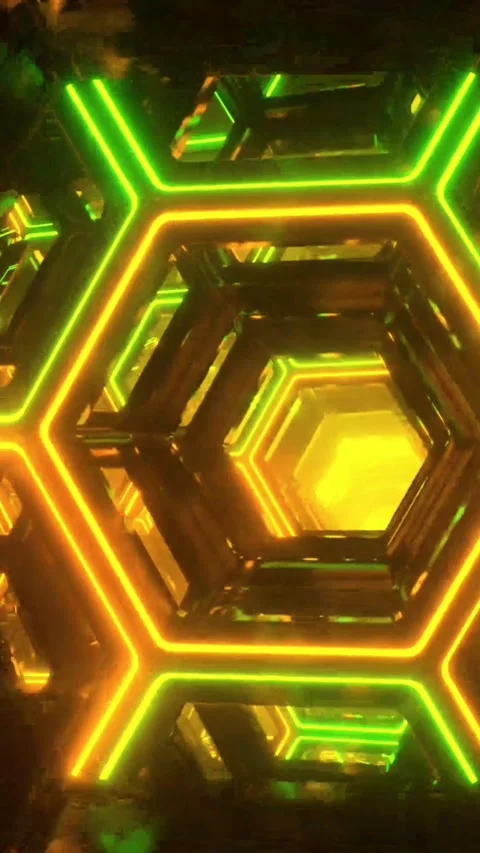 Futuristic technology background with glowing hexagonal shapes for digital Stock Footage 347484943