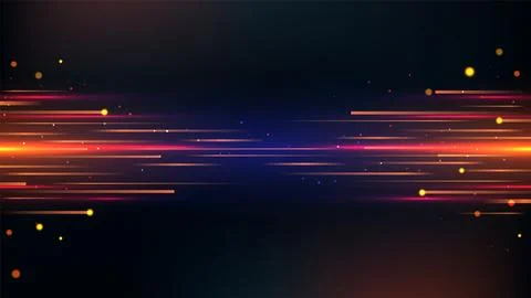 Futuristic technology background with glowing neon lines in red orange purp.. Stock Illustration