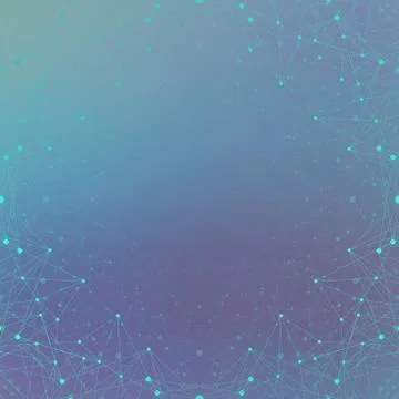 Futuristic technology background molecule and communication. Connected lines Illustrazione stock