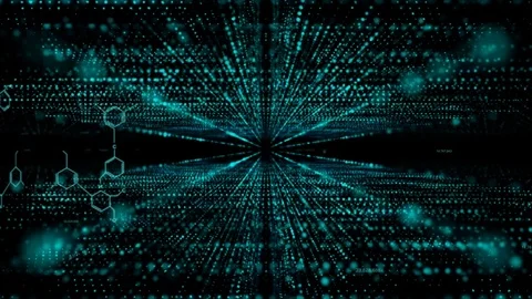 Futuristic technology background with perspection flight Trapcode Form 3 Stock-Footage 79297166