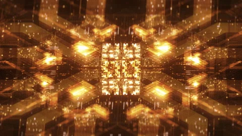 Futuristic Technology Background of Quantum Computer Motherboard Stock Footage 340053106