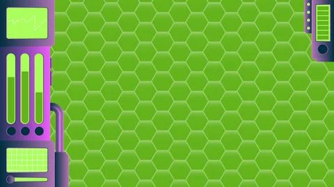 Futuristic technology background vector design with toxic purple and green .. Stock Illustration