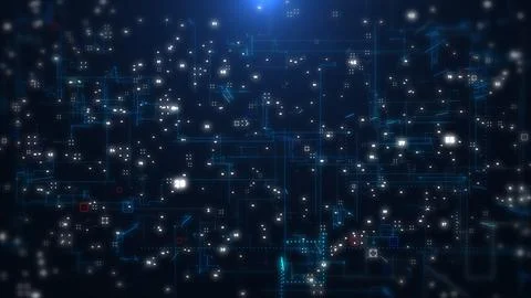 Futuristic technology big data network statistics simulation background. Stock Illustration