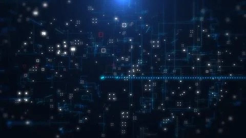 Futuristic technology big data network statistics simulation background. Stock Illustration