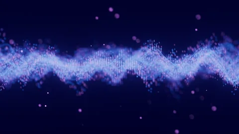 Futuristic technology binary digital wave motion with cloud data points Stock Footage 328634640
