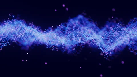 Futuristic technology binary digital wave motion with cloud data points Stock Footage 329245045