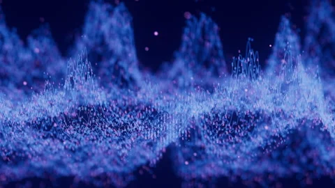 Futuristic technology binary digital wave motion with cloud data points Stock Footage 329972499