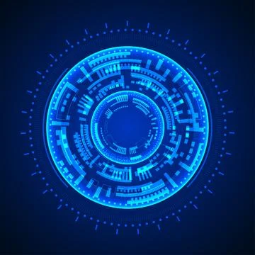 Futuristic technology circle shapes HUD elements for Graphic Motion Stock Illustration