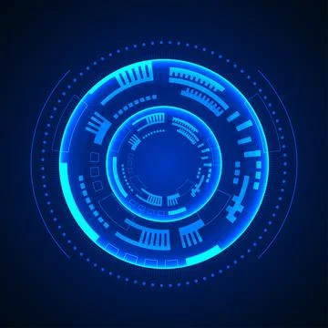 Futuristic technology circle shapes HUD elements for Graphic Motion Illustrazione stock