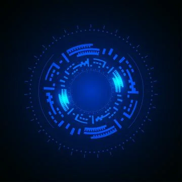 Futuristic technology circle shapes HUD elements for Graphic Motion Stock Illustration