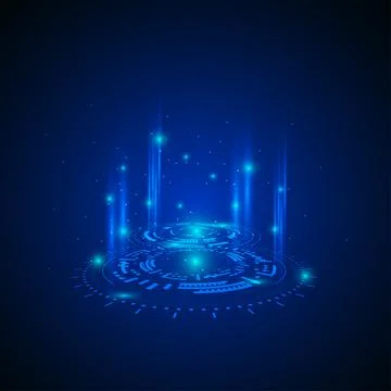Futuristic technology circle shapes HUD elements for Graphic Motion. Illustrazione stock